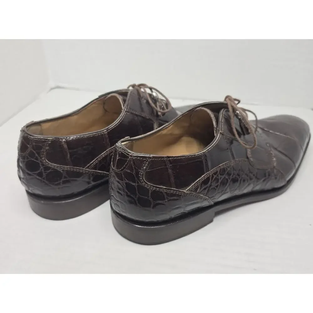 Traversi genuine luxury alligator LM14 Oxford loafers size 10 leather bottoms